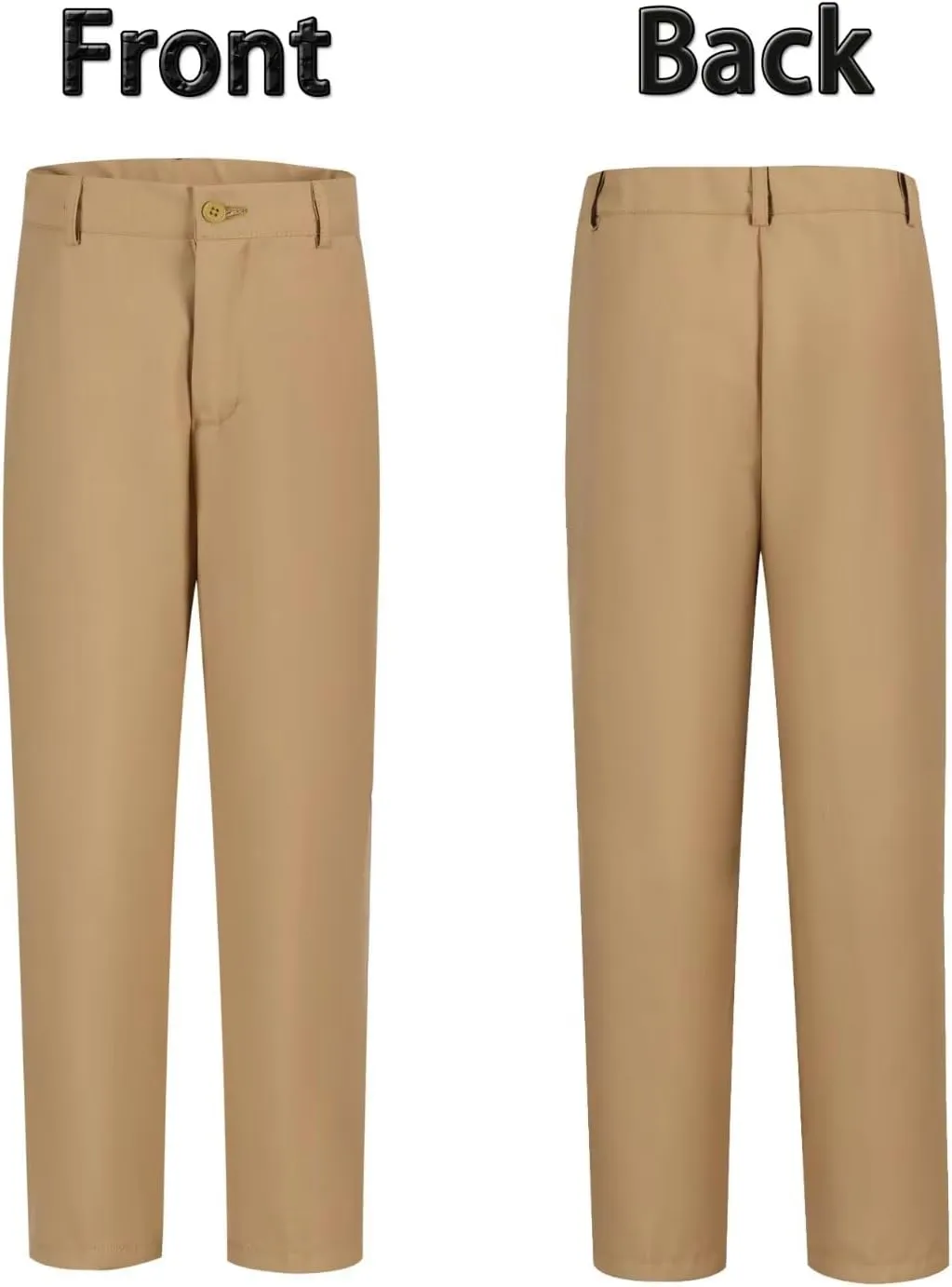 ROZU Boys Dress Pants Flat Front School Uniform Pants for Boys Toddler Kids Formal Belt Loops Boys Suit Pants 2T-20