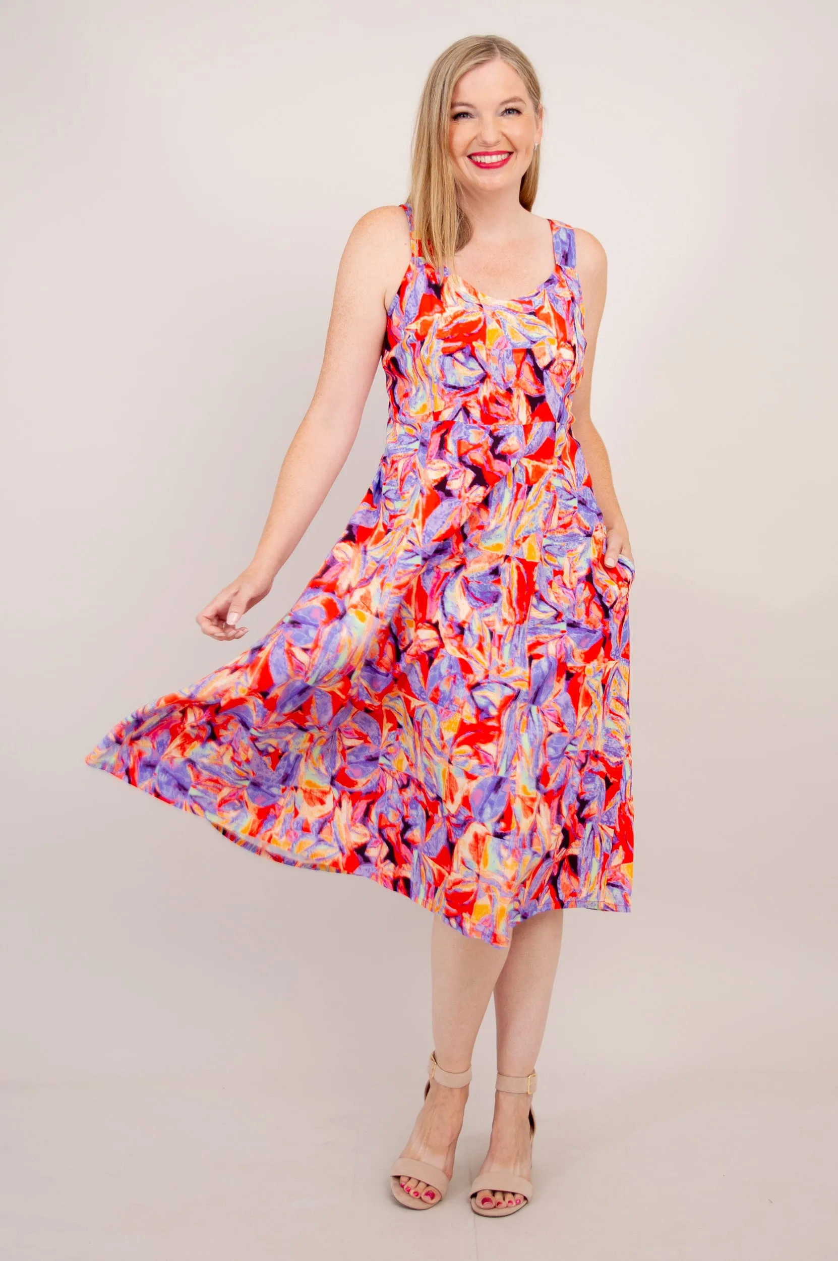 Shauna Dress, Carro, Woven Bamboo