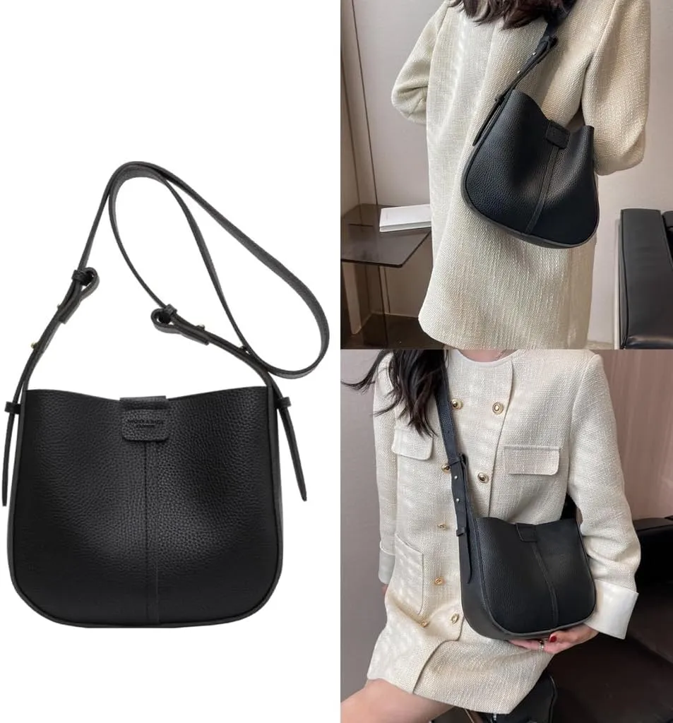 Shoulder Bag for Women Girl Large Capacity Solid Color Bucket Bags with Small Purse Crossbody Bag Versatile Fashion Bag