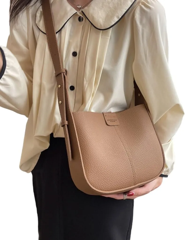Shoulder Bag for Women Girl Large Capacity Solid Color Bucket Bags with Small Purse Crossbody Bag Versatile Fashion Bag