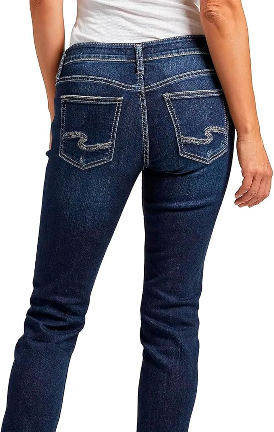 Silver Jeans Co. Women's Boyfriend Mid Rise Slim Leg Jeans