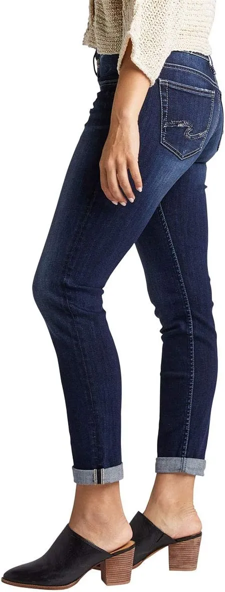 Silver Jeans Co. Women's Boyfriend Mid Rise Slim Leg Jeans
