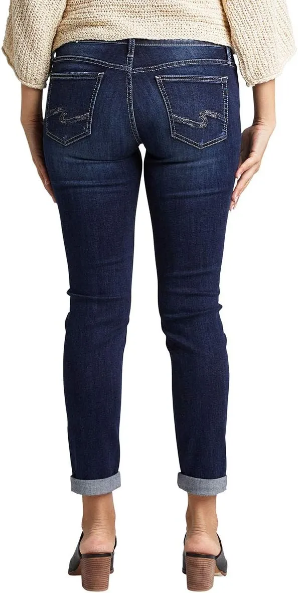 Silver Jeans Co. Women's Boyfriend Mid Rise Slim Leg Jeans