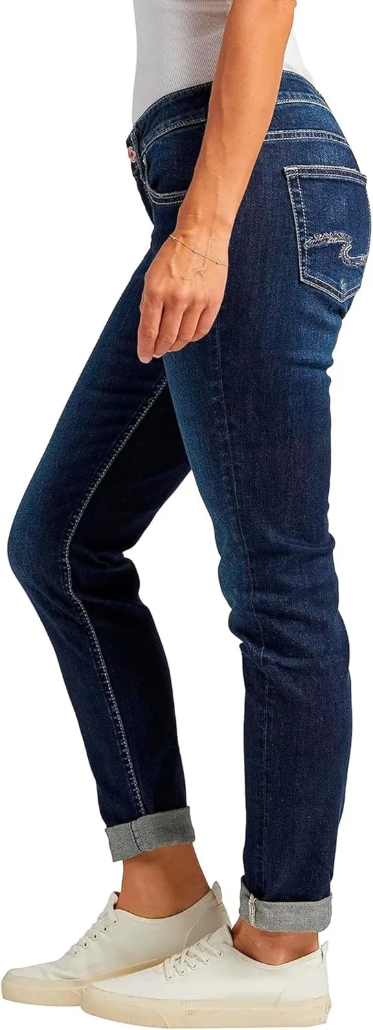 Silver Jeans Co. Women's Boyfriend Mid Rise Slim Leg Jeans