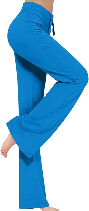 SMIDOW Womens High Waist Yoga Pants Casual Loose Wide Leg Bootcut Workout Leggings Comfy Lounge Long Trousers