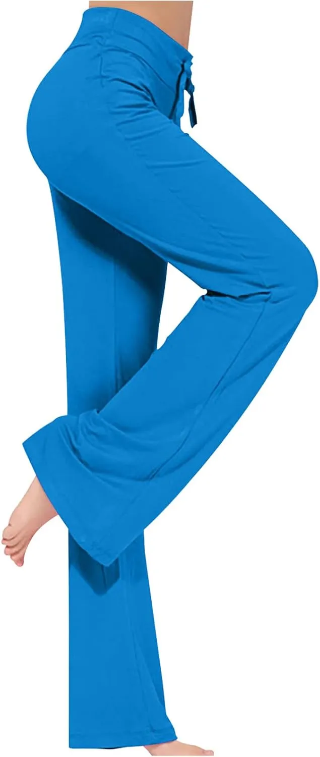 SMIDOW Womens High Waist Yoga Pants Casual Loose Wide Leg Bootcut Workout Leggings Comfy Lounge Long Trousers
