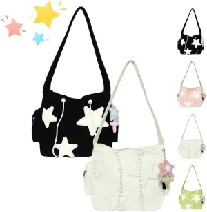 Solarix Crossbody Bag, Solarix Bag, Y2k Star Tote Hobo Bag, Large Capacity Corduroy, Fashionable Versatile Commuting Cute Bag