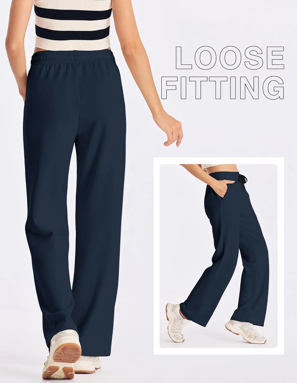 SPECIALMAGIC Womens Yoga Sweatpants Wide Leg Cotton Drawstring Lounge Pants Leisure Pajama