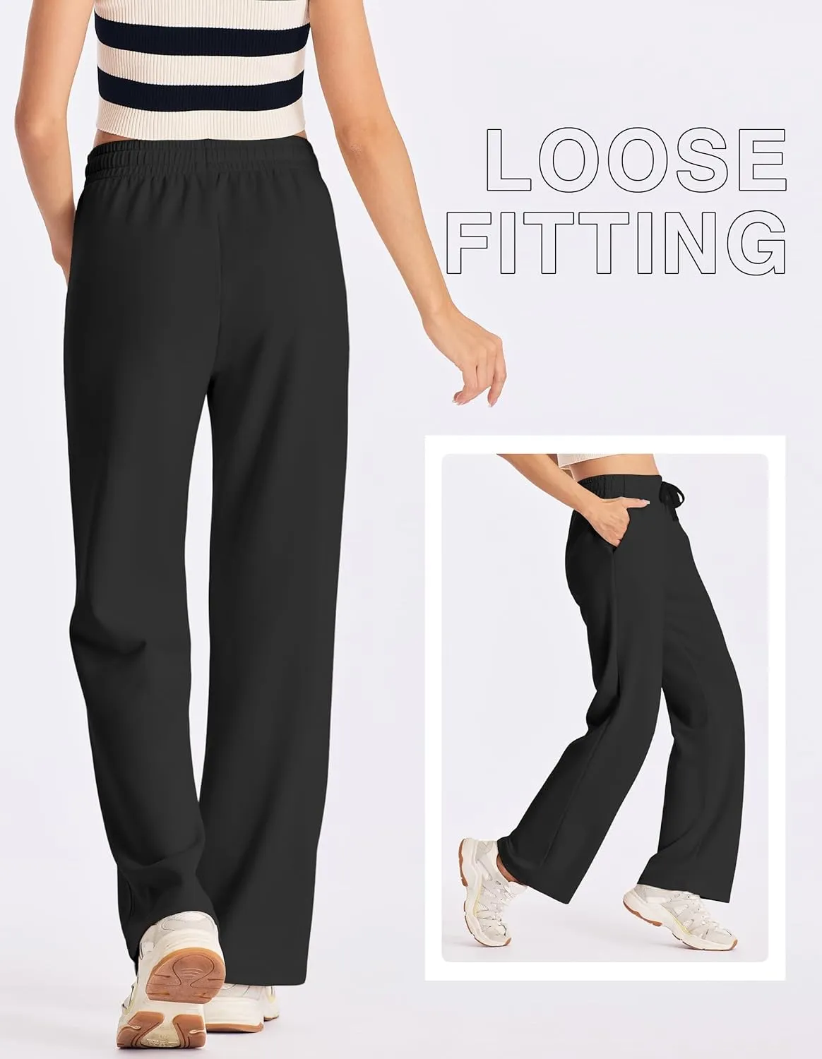 SPECIALMAGIC Womens Yoga Sweatpants Wide Leg Cotton Drawstring Lounge Pants Leisure Pajama
