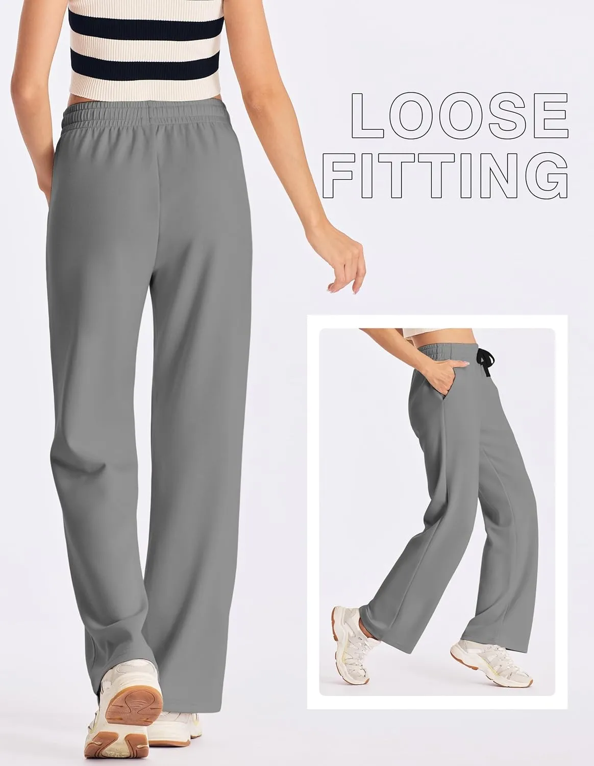 SPECIALMAGIC Womens Yoga Sweatpants Wide Leg Cotton Drawstring Lounge Pants Leisure Pajama