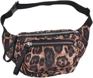 Stylish Leopard Pattern Zipper Fanny Bag for Women Versatile Waist Bag for Daily Shopping Travel Hiking and Parties Design with Durable Material for Long Term Use