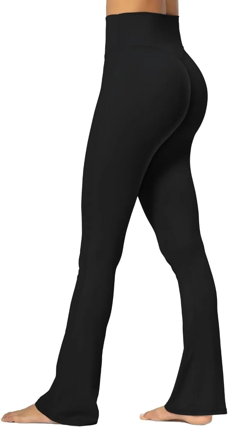 Sunzel Sunzfly No Front Seam Mini Flare Leggings for Women, Invisible Butt Scrunch Flared Yoga Pants with Tummy Control