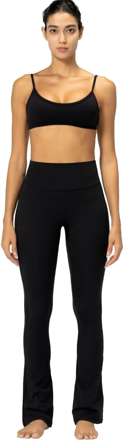 Sunzel Sunzfly No Front Seam Mini Flare Leggings for Women, Invisible Butt Scrunch Flared Yoga Pants with Tummy Control
