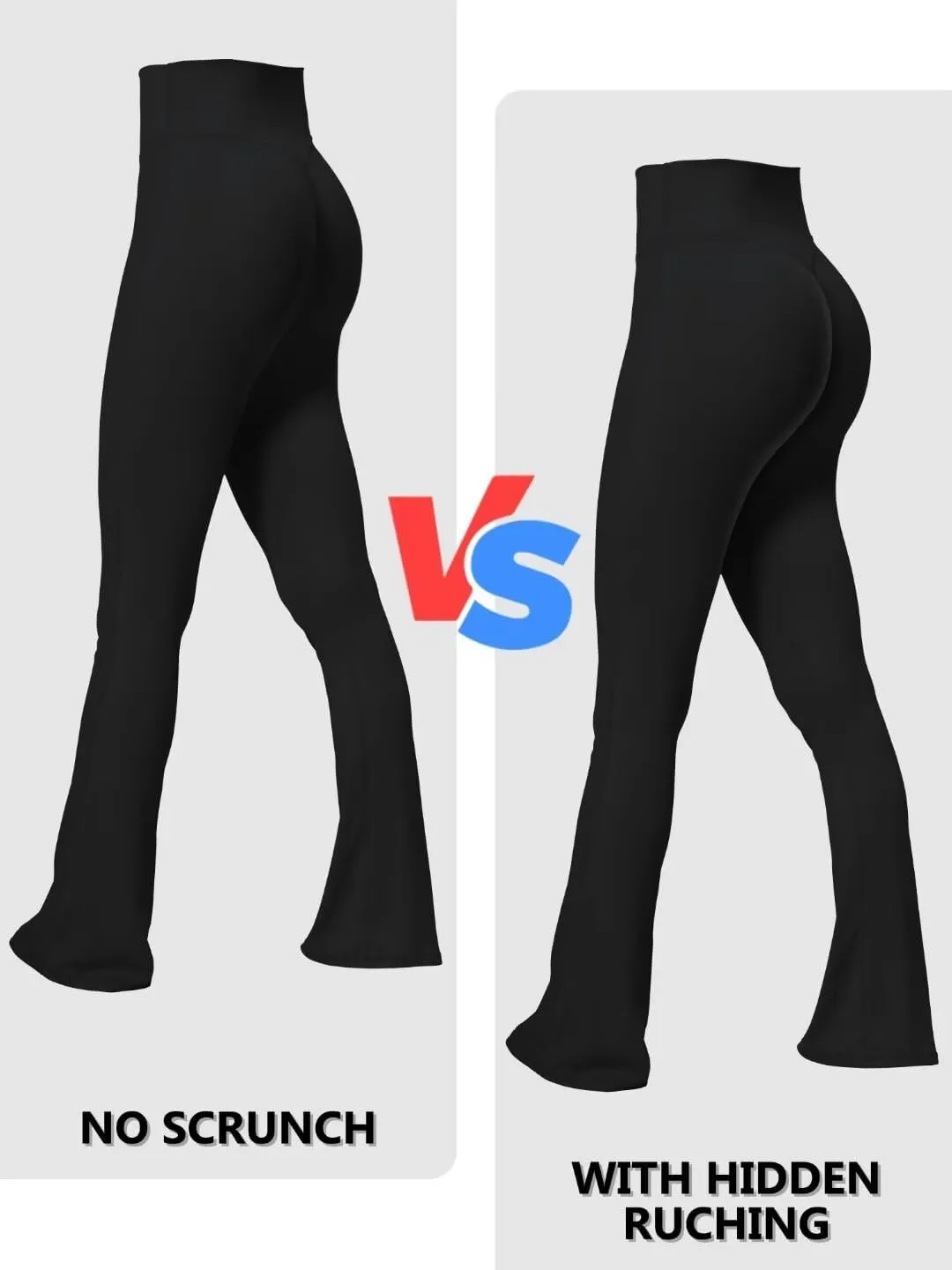 Sunzel Sunzfly No Front Seam Mini Flare Leggings for Women, Invisible Butt Scrunch Flared Yoga Pants with Tummy Control