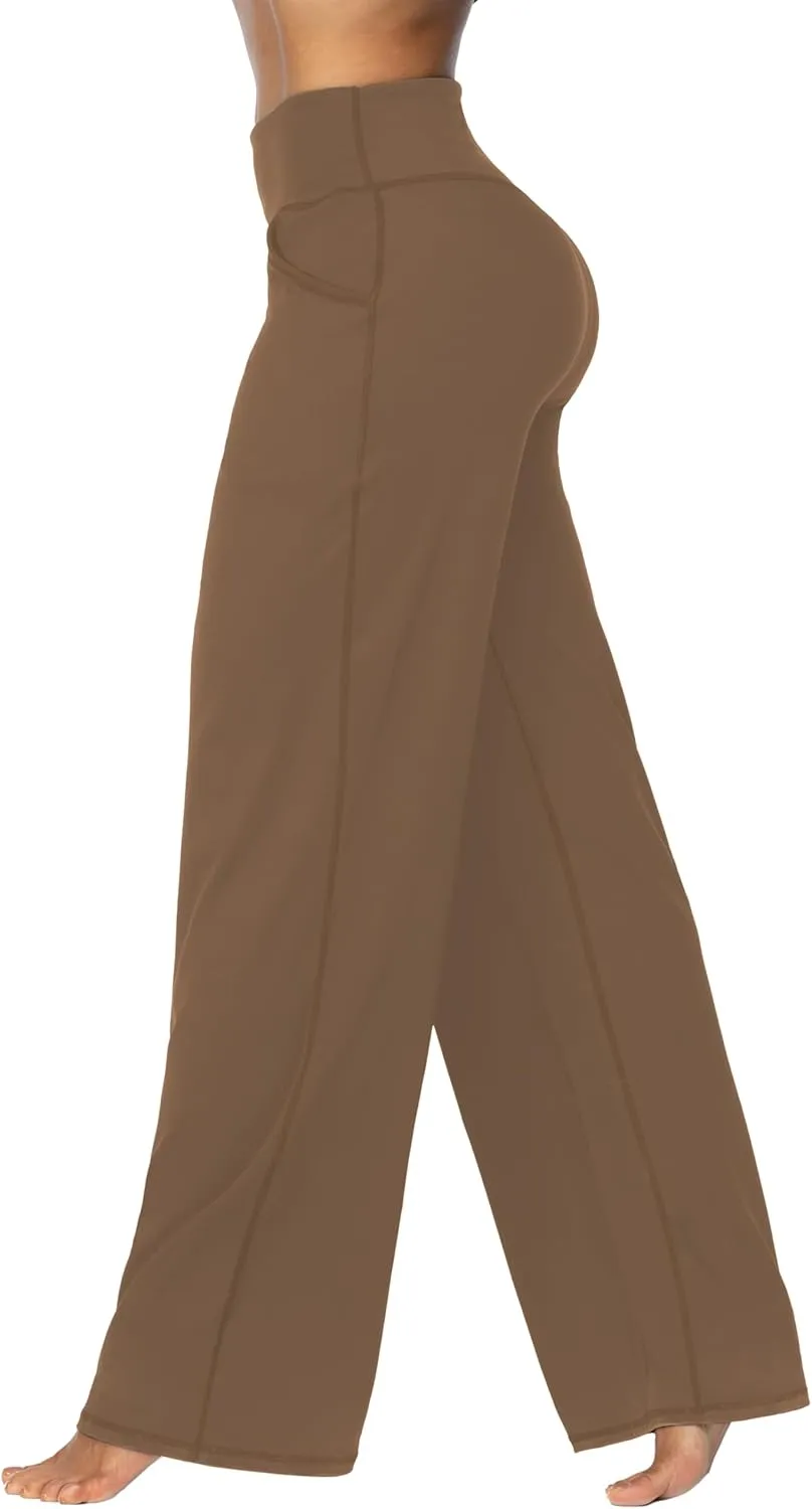Sunzel Wide Leg Pants Women High Waist Yoga Pants with Pockets Stretch Loose Comfy Casual Lounge Sweatpants