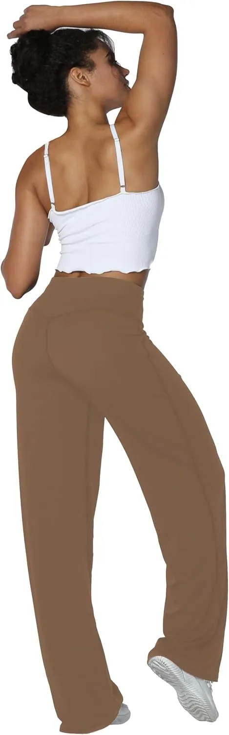 Sunzel Wide Leg Pants Women High Waist Yoga Pants with Pockets Stretch Loose Comfy Casual Lounge Sweatpants