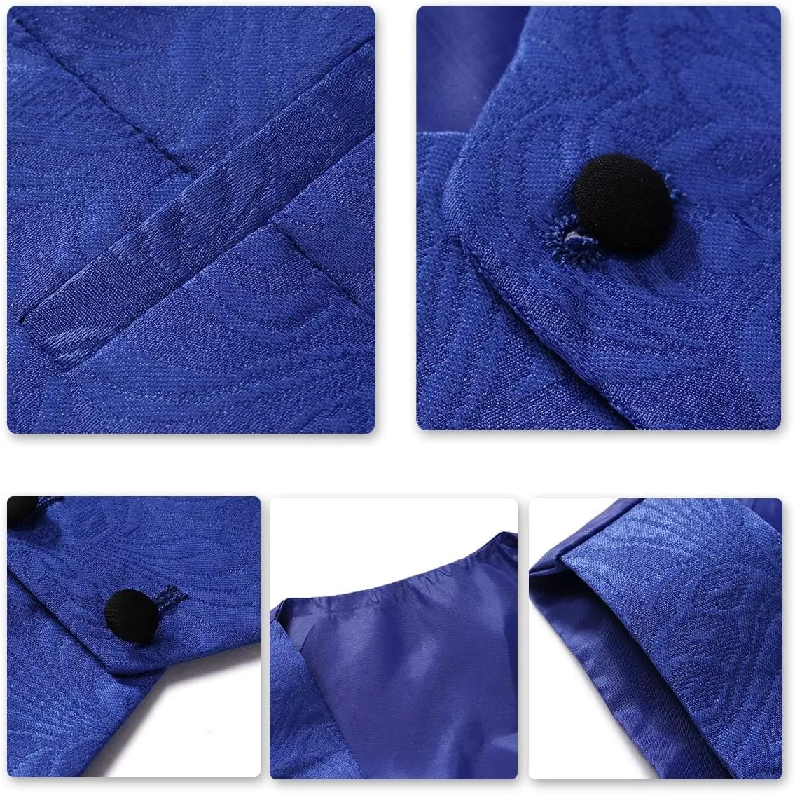 SWOTGdoby Boys 3 Pieces Suit Slim Fit Jacquard Tuxedo Formal Shawl Collar Jacket Vest Pants Ring Bearer Outfit Wedding Prom