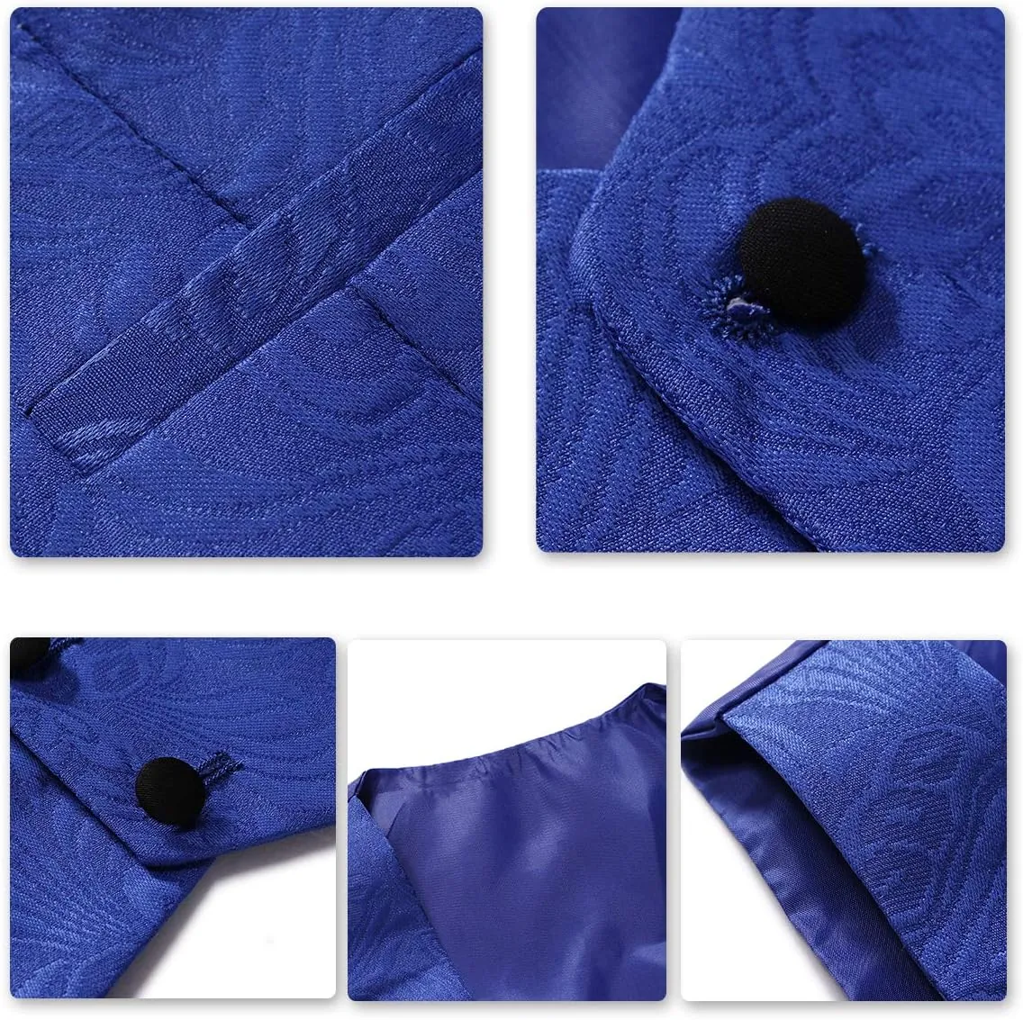 SWOTGdoby Boys 3 Pieces Suit Slim Fit Jacquard Tuxedo Formal Shawl Collar Jacket Vest Pants Ring Bearer Outfit Wedding Prom