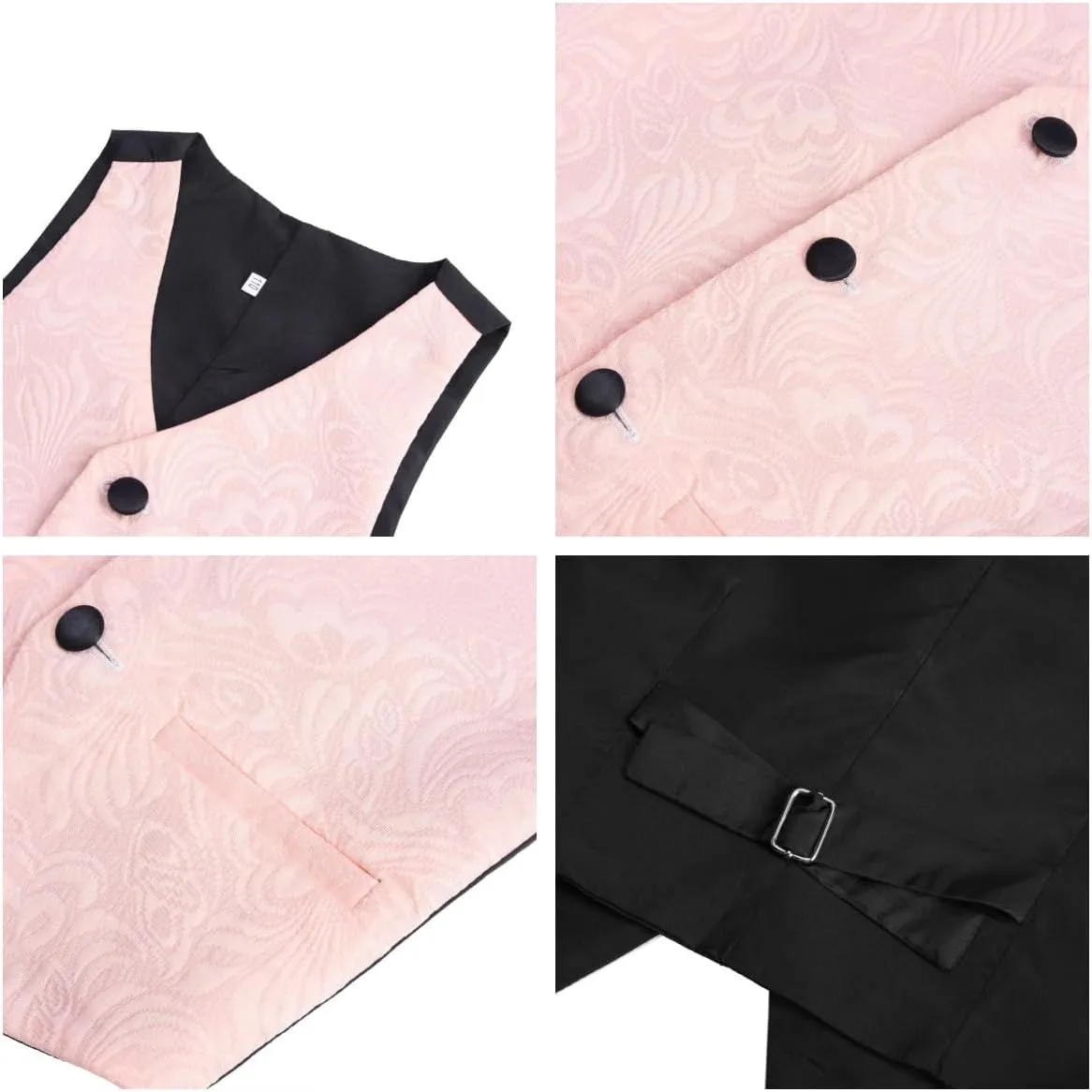 SWOTGdoby Boys 3 Pieces Suit Slim Fit Jacquard Tuxedo Formal Shawl Collar Jacket Vest Pants Ring Bearer Outfit Wedding Prom