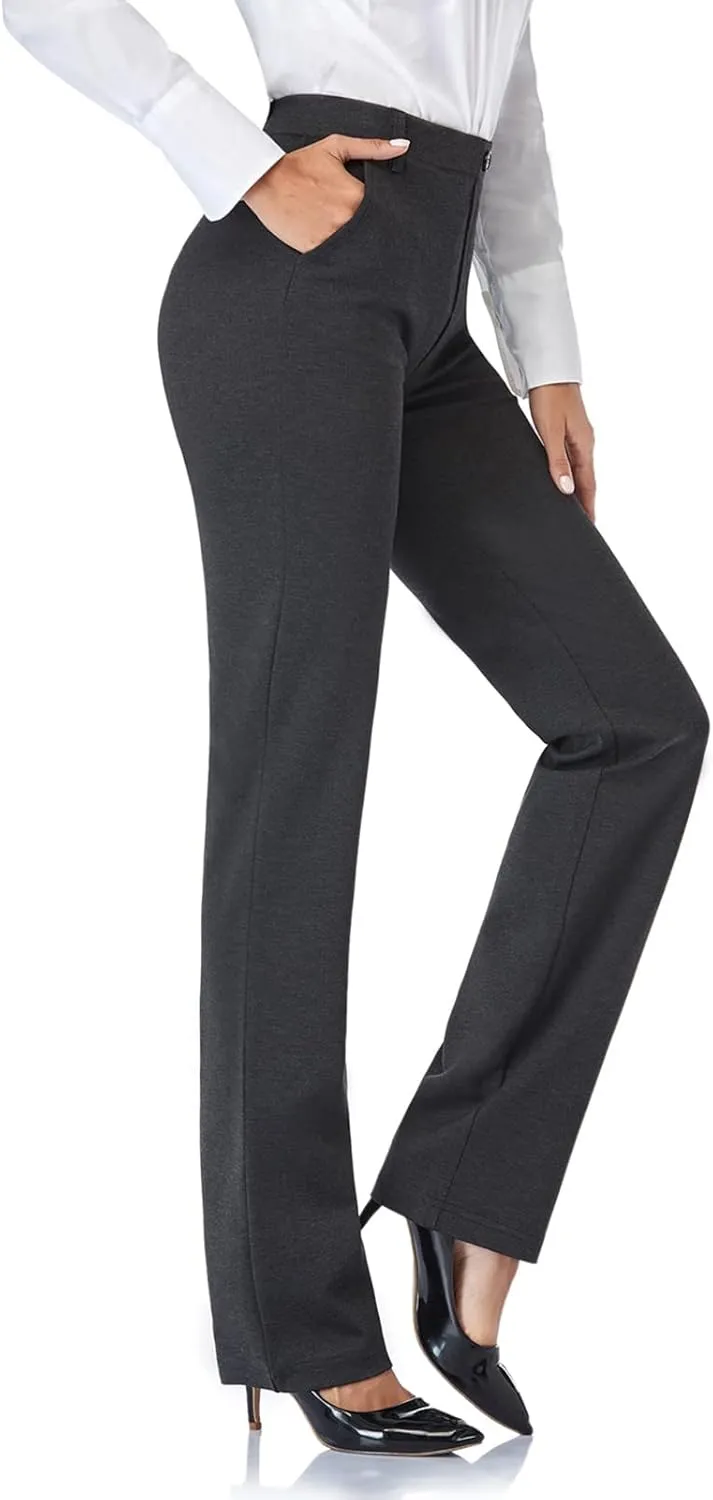 Tapata Women's 28''/30''/32''/34'' Stretchy Straight Dress Pants with Pockets Tall, Petite, Regular for Office Work Business