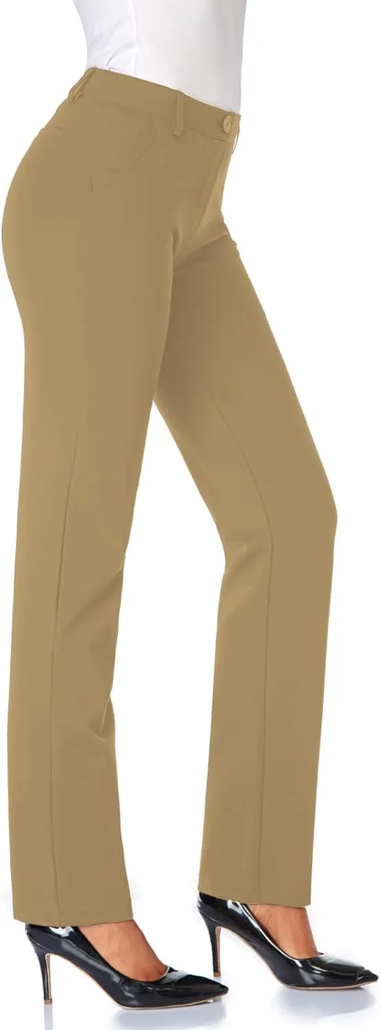 Tapata Women's 28''/30''/32''/34'' Stretchy Straight Dress Pants with Pockets Tall, Petite, Regular for Office Work Business
