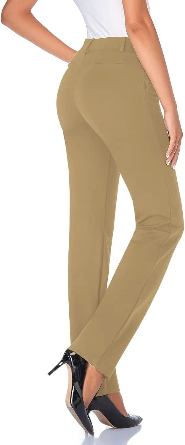 Tapata Women's 28''/30''/32''/34'' Stretchy Straight Dress Pants with Pockets Tall, Petite, Regular for Office Work Business