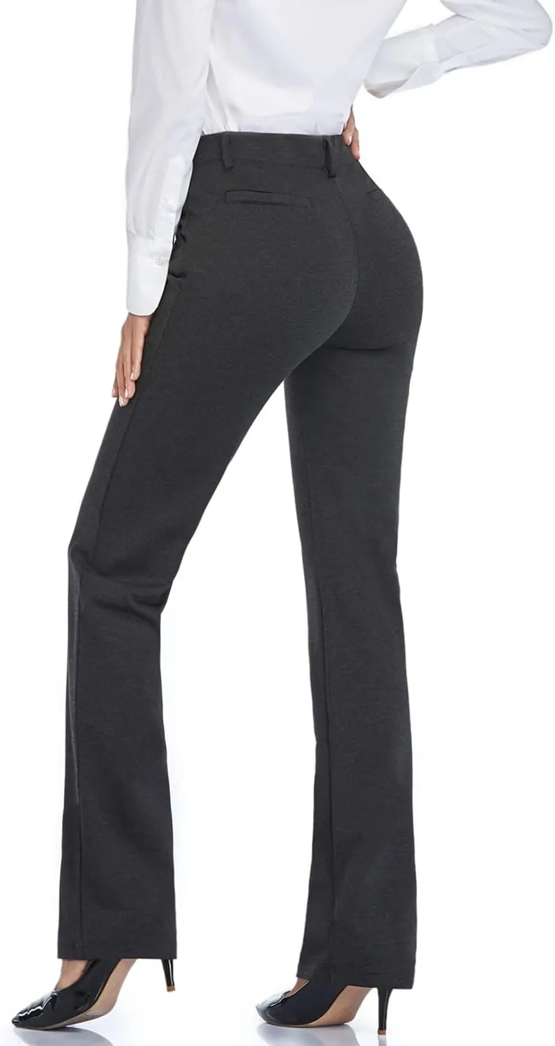 Tapata Women's 28''/30''/32''/34'' Stretchy Straight Dress Pants with Pockets Tall, Petite, Regular for Office Work Business
