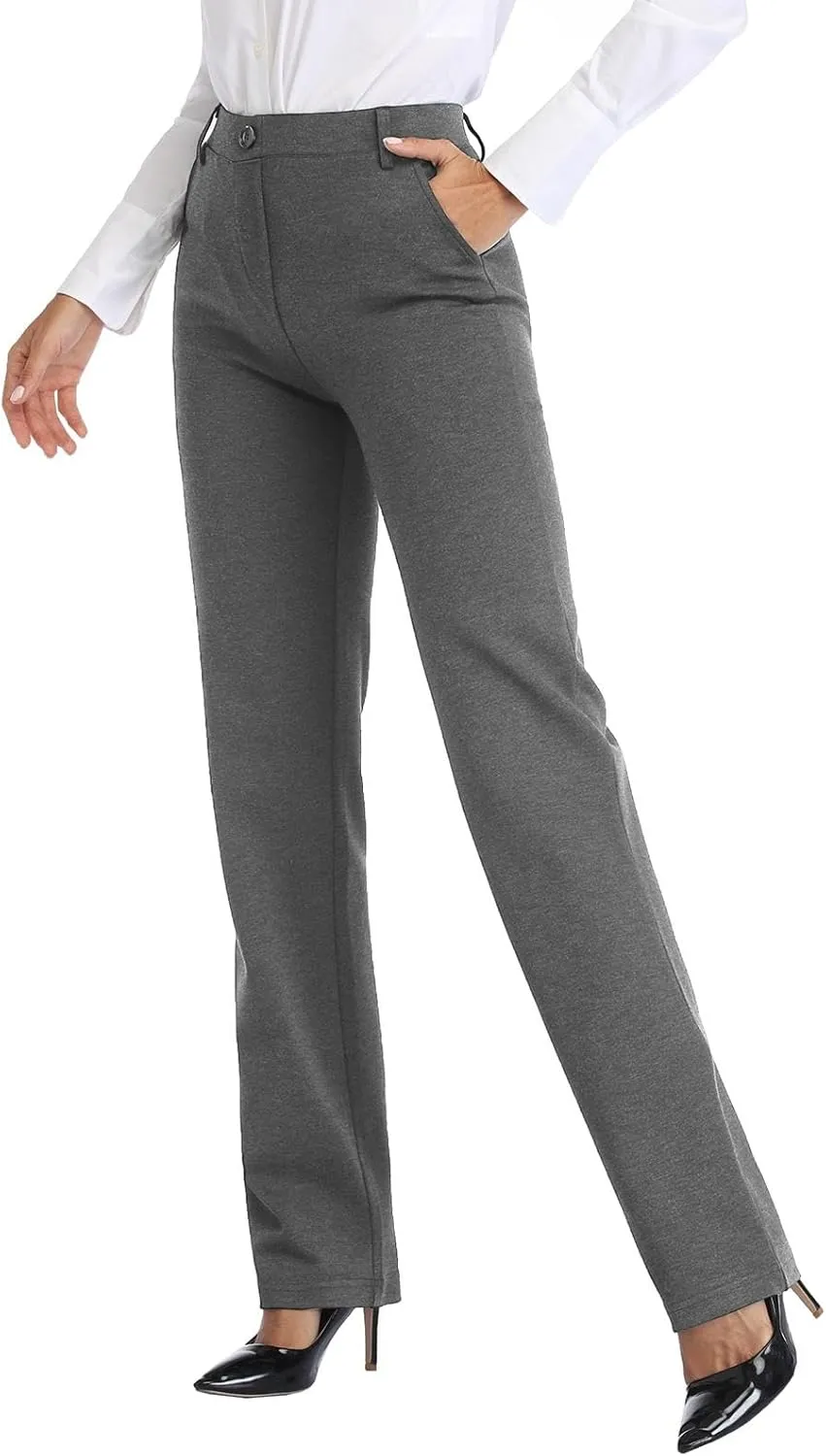 Tapata Women's 28''/30''/32''/34'' Stretchy Straight Dress Pants with Pockets Tall, Petite, Regular for Office Work Business
