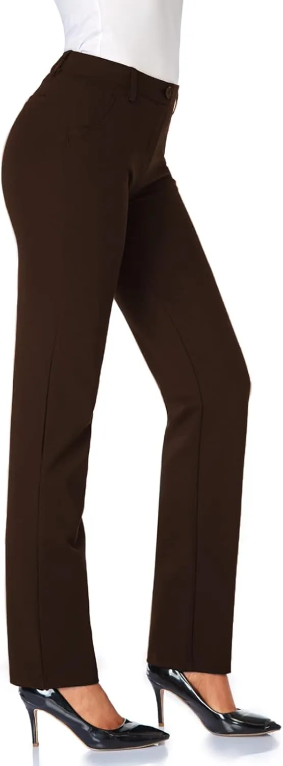 Tapata Women's 28''/30''/32''/34'' Stretchy Straight Dress Pants with Pockets Tall, Petite, Regular for Office Work Business