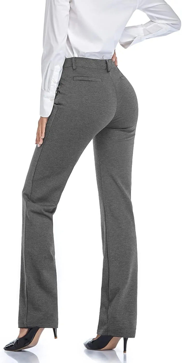 Tapata Women's 28''/30''/32''/34'' Stretchy Straight Dress Pants with Pockets Tall, Petite, Regular for Office Work Business