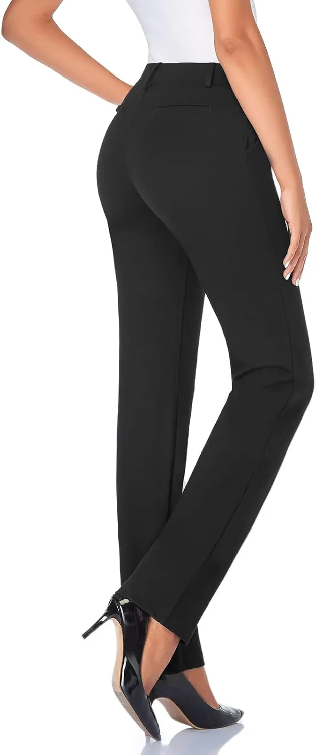 Tapata Women's 28''/30''/32''/34'' Stretchy Straight Dress Pants with Pockets Tall, Petite, Regular for Office Work Business