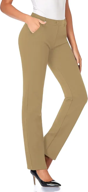 Tapata Women's 28''/30''/32''/34'' Stretchy Straight Dress Pants with Pockets Tall, Petite, Regular for Office Work Business