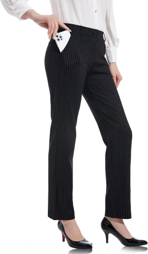 Tapata Women's 28''/30''/32''/34'' Stretchy Straight Dress Pants with Pockets Tall, Petite, Regular for Office Work Business