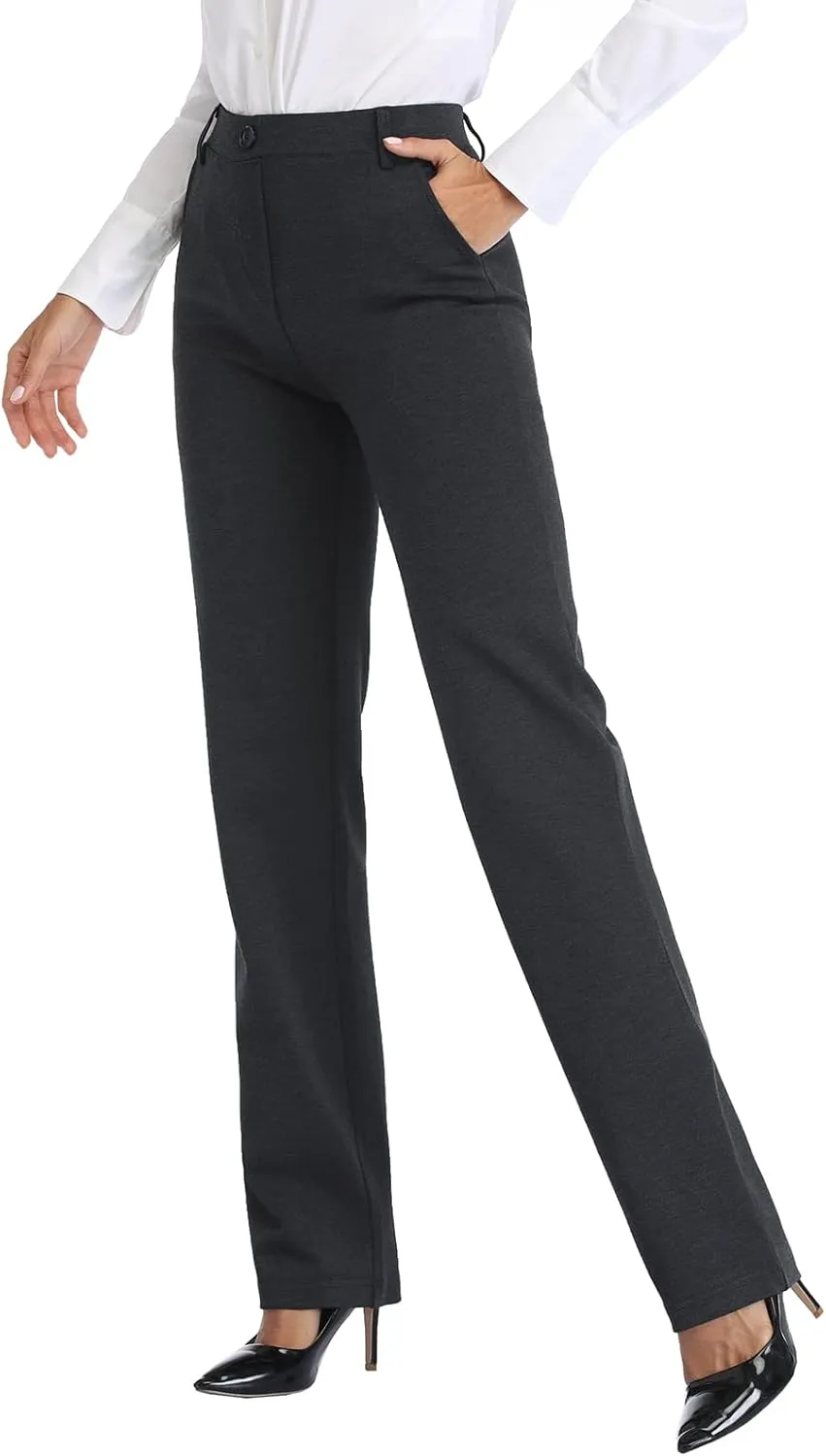Tapata Women's 28''/30''/32''/34'' Stretchy Straight Dress Pants with Pockets Tall, Petite, Regular for Office Work Business