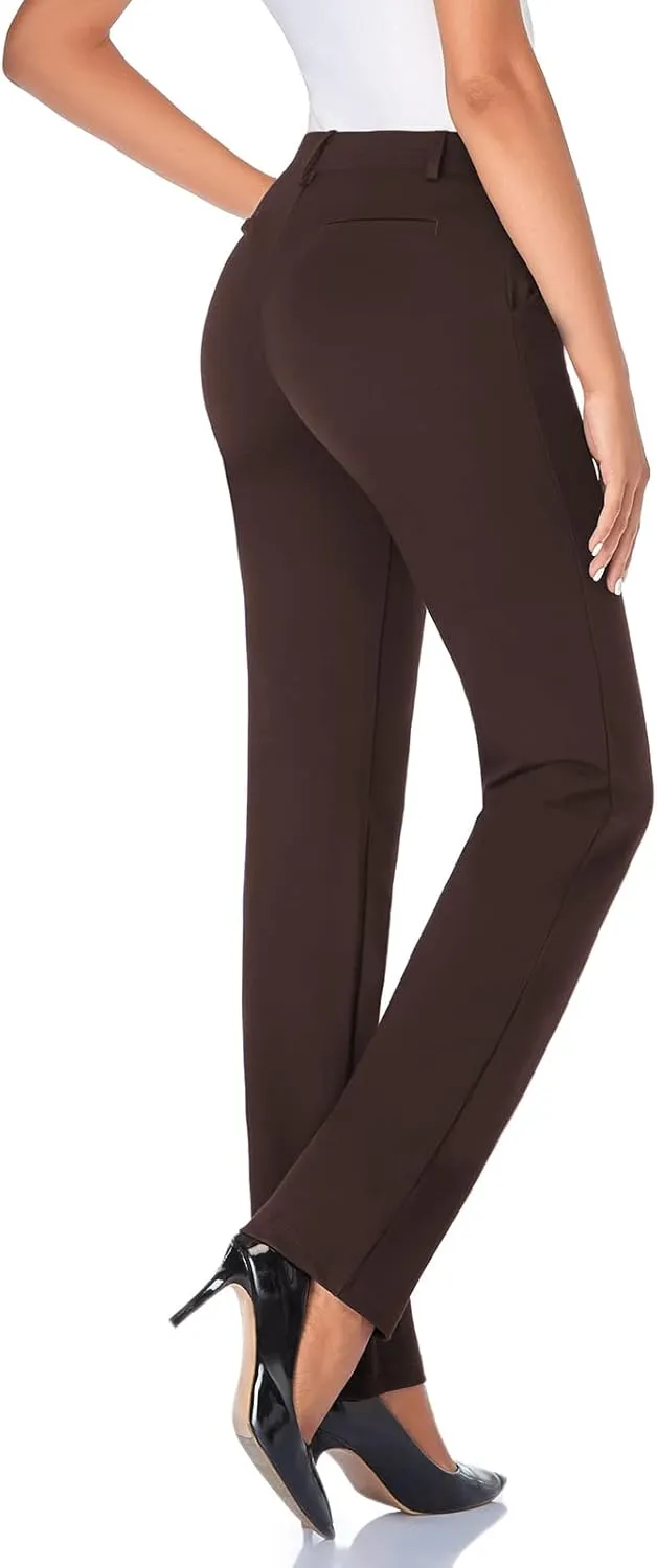 Tapata Women's 28''/30''/32''/34'' Stretchy Straight Dress Pants with Pockets Tall, Petite, Regular for Office Work Business