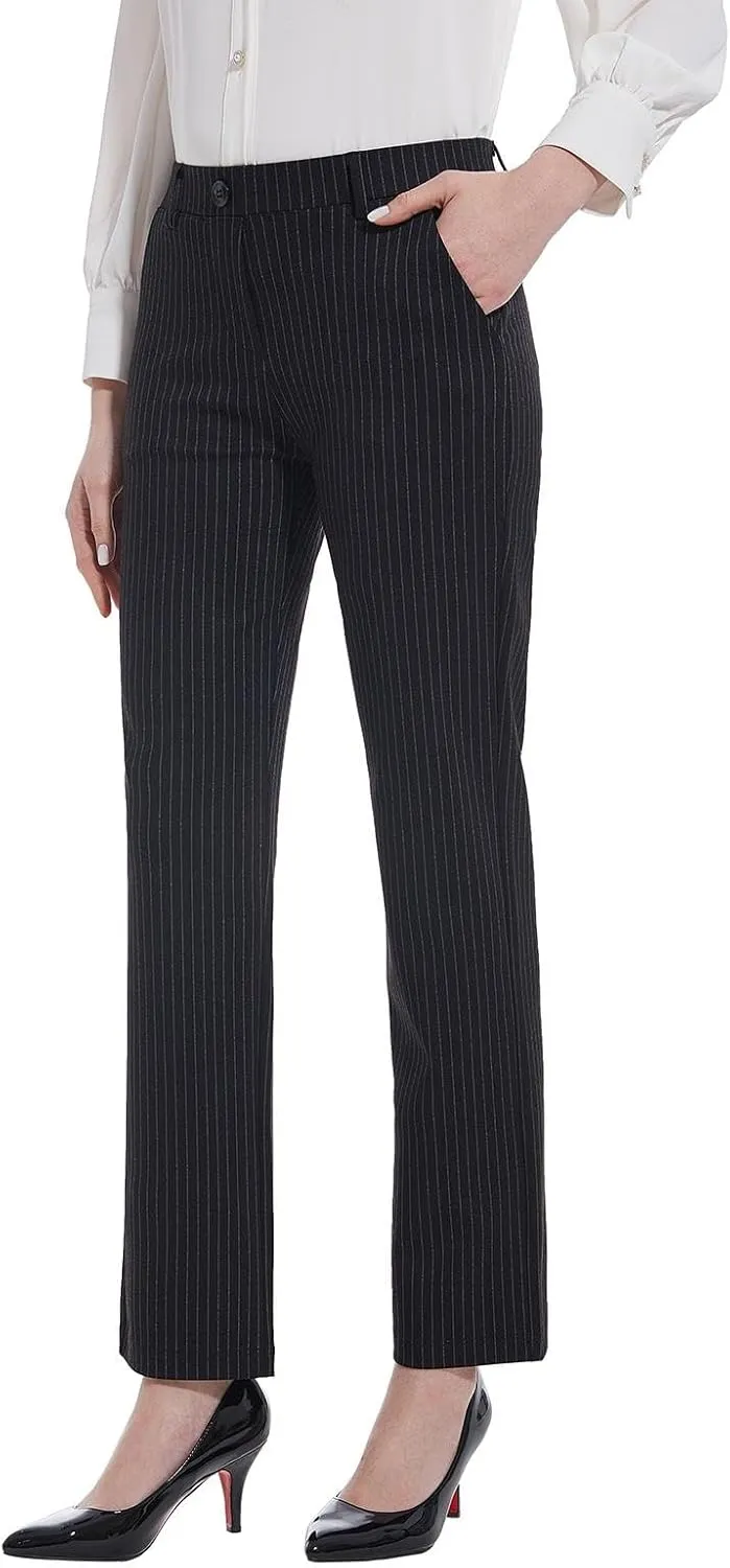 Tapata Women's 28''/30''/32''/34'' Stretchy Straight Dress Pants with Pockets Tall, Petite, Regular for Office Work Business