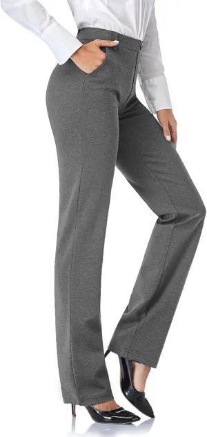 Tapata Women's 28''/30''/32''/34'' Stretchy Straight Dress Pants with Pockets Tall, Petite, Regular for Office Work Business