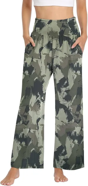 TARSE Womens Wide Leg Pants Casual Loose Yoga Sweatpants Comfy Lounge Pajama Flowy Pants Pockets