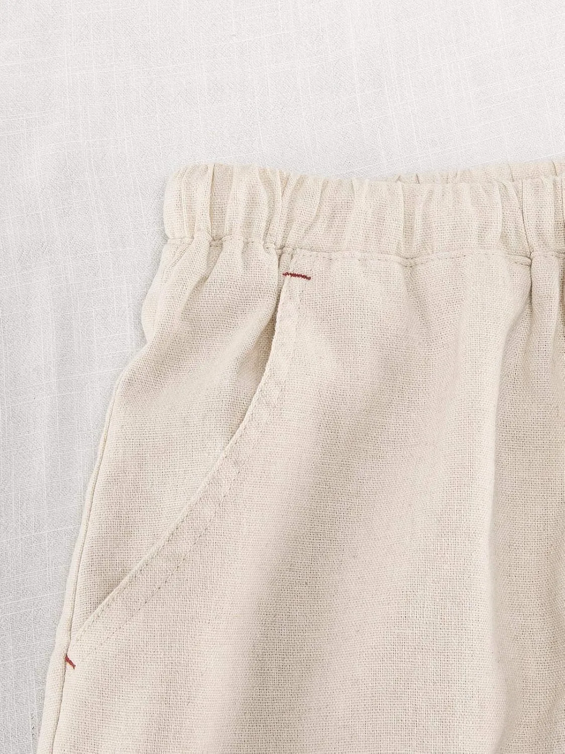ThCreasa Mens Casual Elastic Waist Drawstring Pants Cotton Linen Baggy Lounge Pants Beach Trousers with Pockets