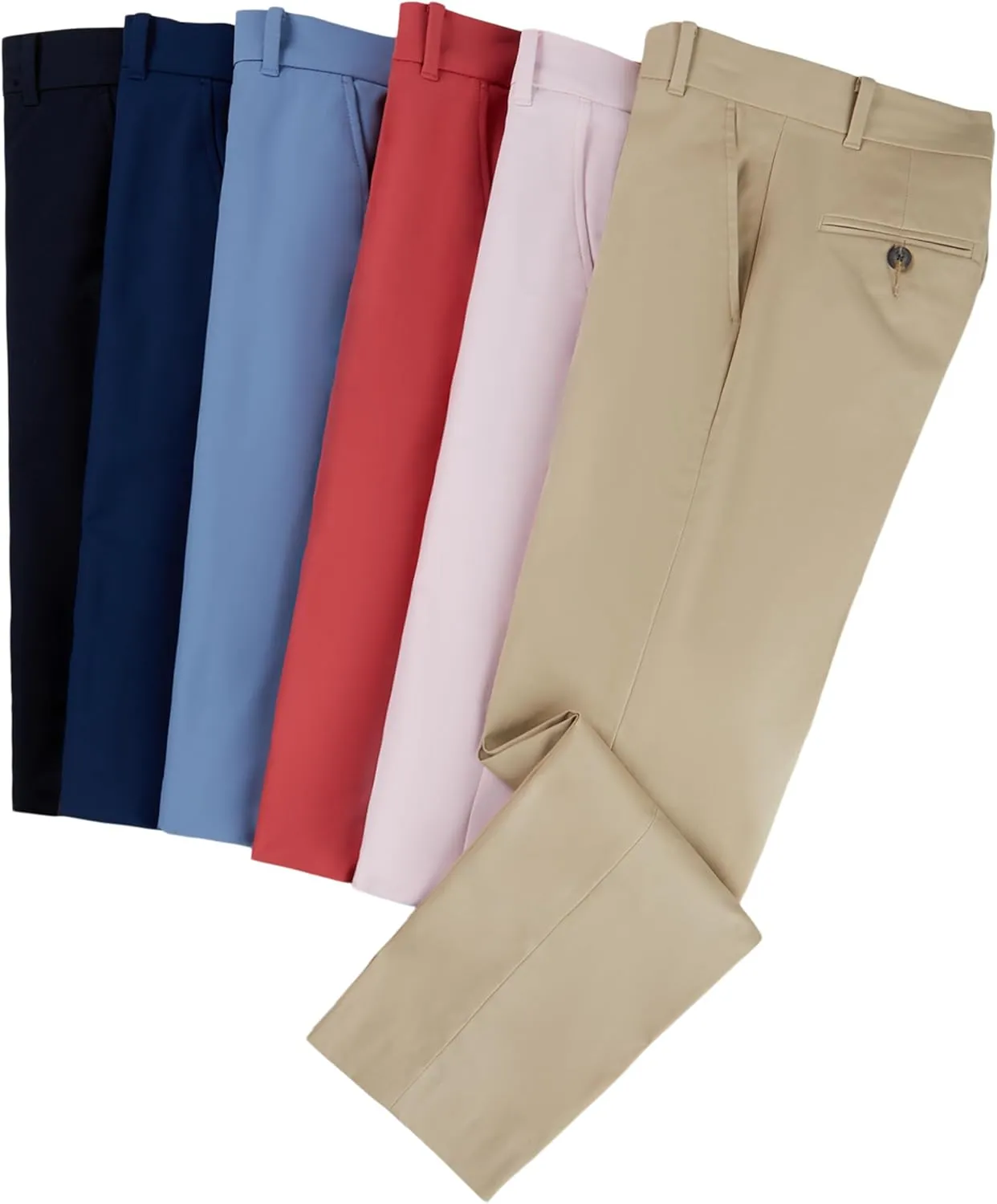 Tommy Hilfiger boys TH Flex Stretch Performance Dress Pant, Straight Leg Fit, Zip Fly & Belt Loops, Side & Back Pockets