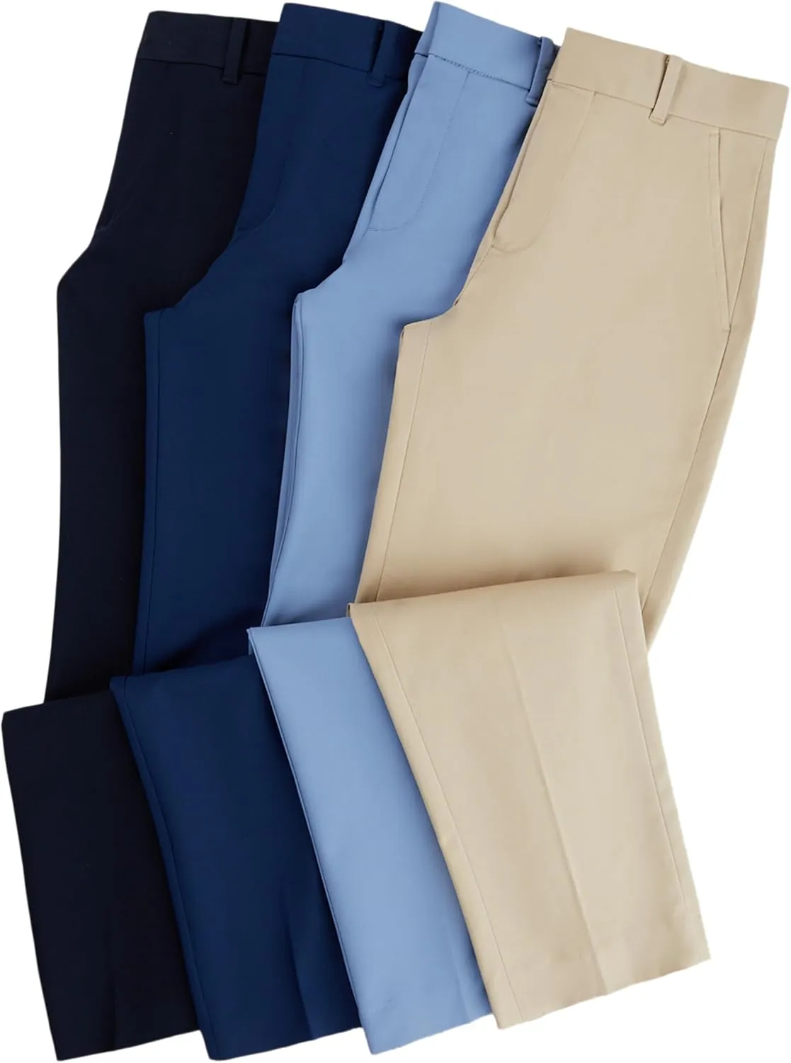 Tommy Hilfiger boys TH Flex Stretch Performance Dress Pant, Straight Leg Fit, Zip Fly & Belt Loops, Side & Back Pockets