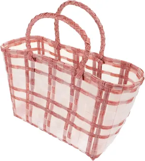 Transparent Woven Tote Bag for Women Versatile Straw Clutch for Beach Shopping Picnic Durable Lightweight Design Summer Handbag Present Option