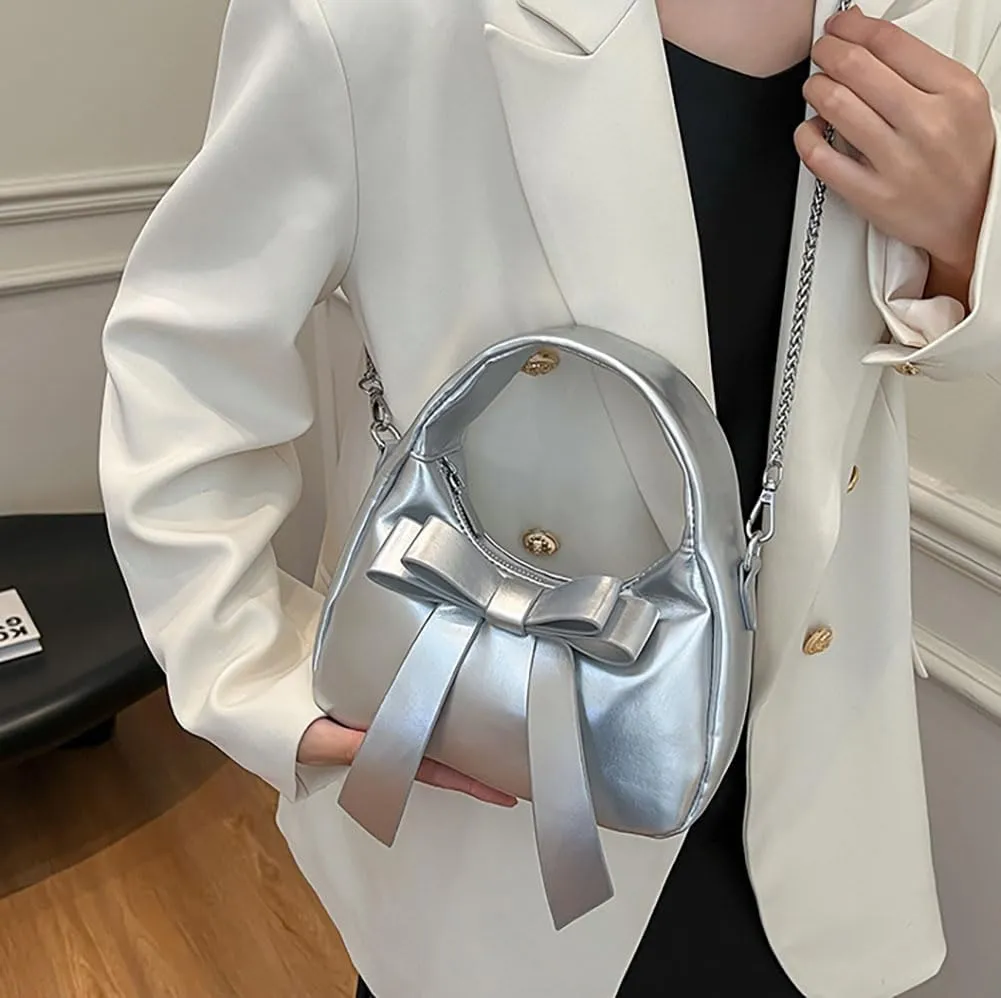 Trendy Clutch Bag Crossbody Purse For Women Commuter Handbag Womens Versatile Satchel Purse Sweet Travel Bags With Bow-tie