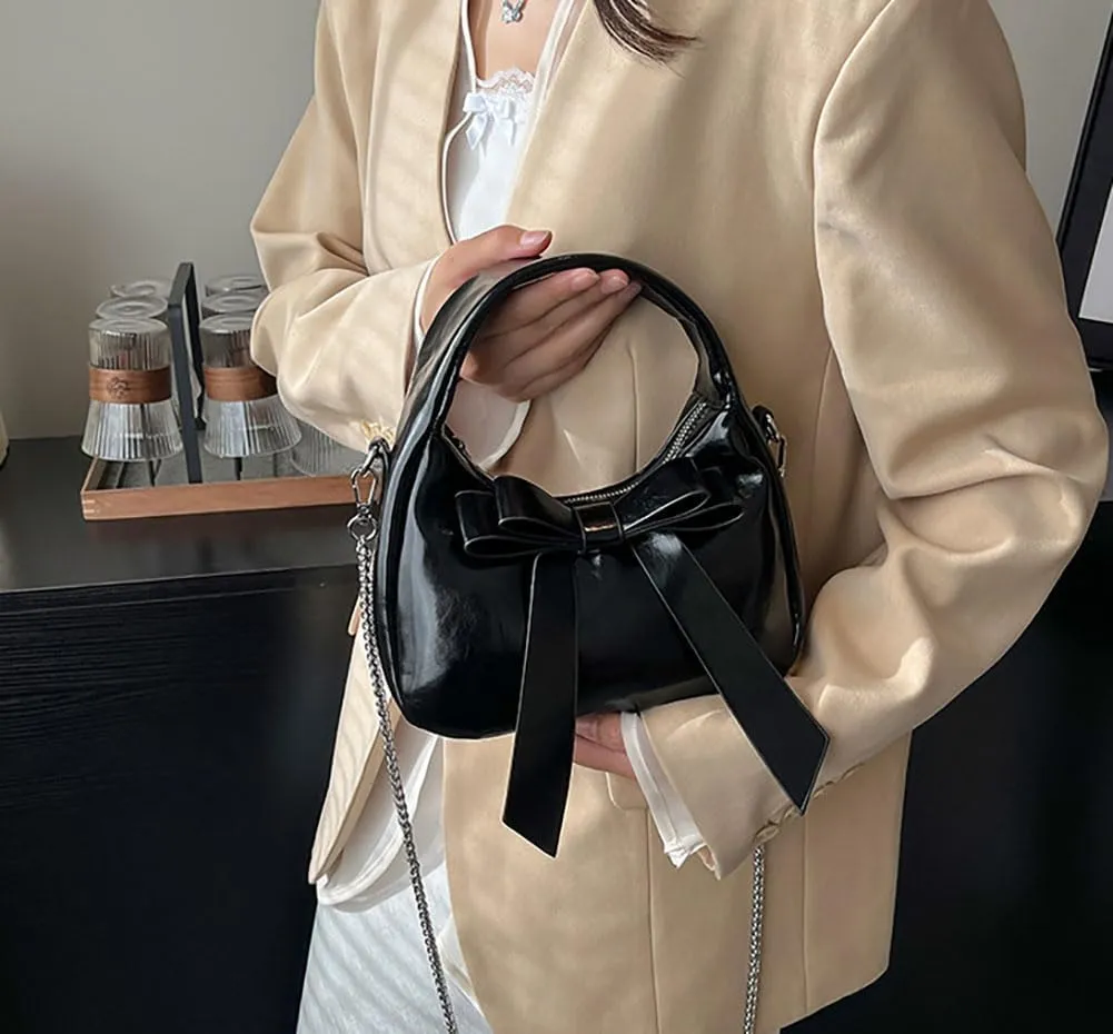 Trendy Clutch Bag Crossbody Purse For Women Commuter Handbag Womens Versatile Satchel Purse Sweet Travel Bags With Bow-tie