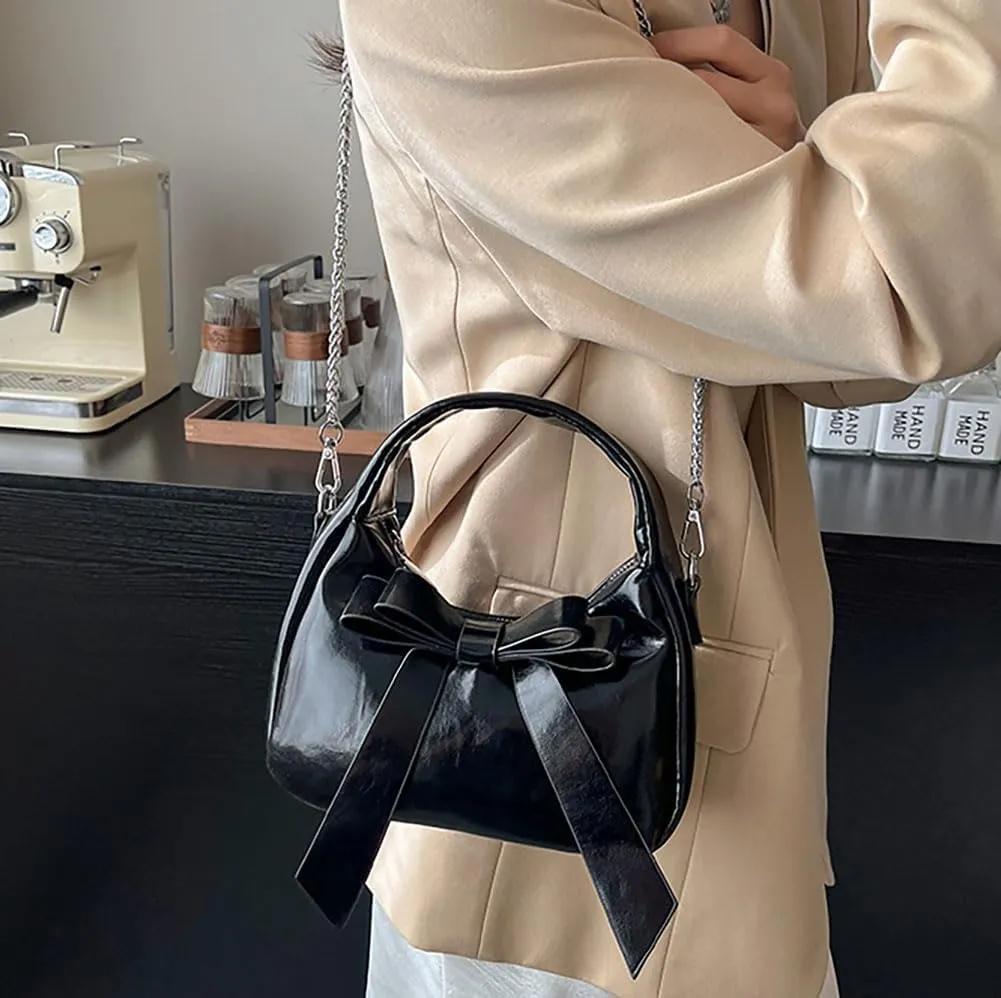 Trendy Clutch Bag Crossbody Purse For Women Commuter Handbag Womens Versatile Satchel Purse Sweet Travel Bags With Bow-tie