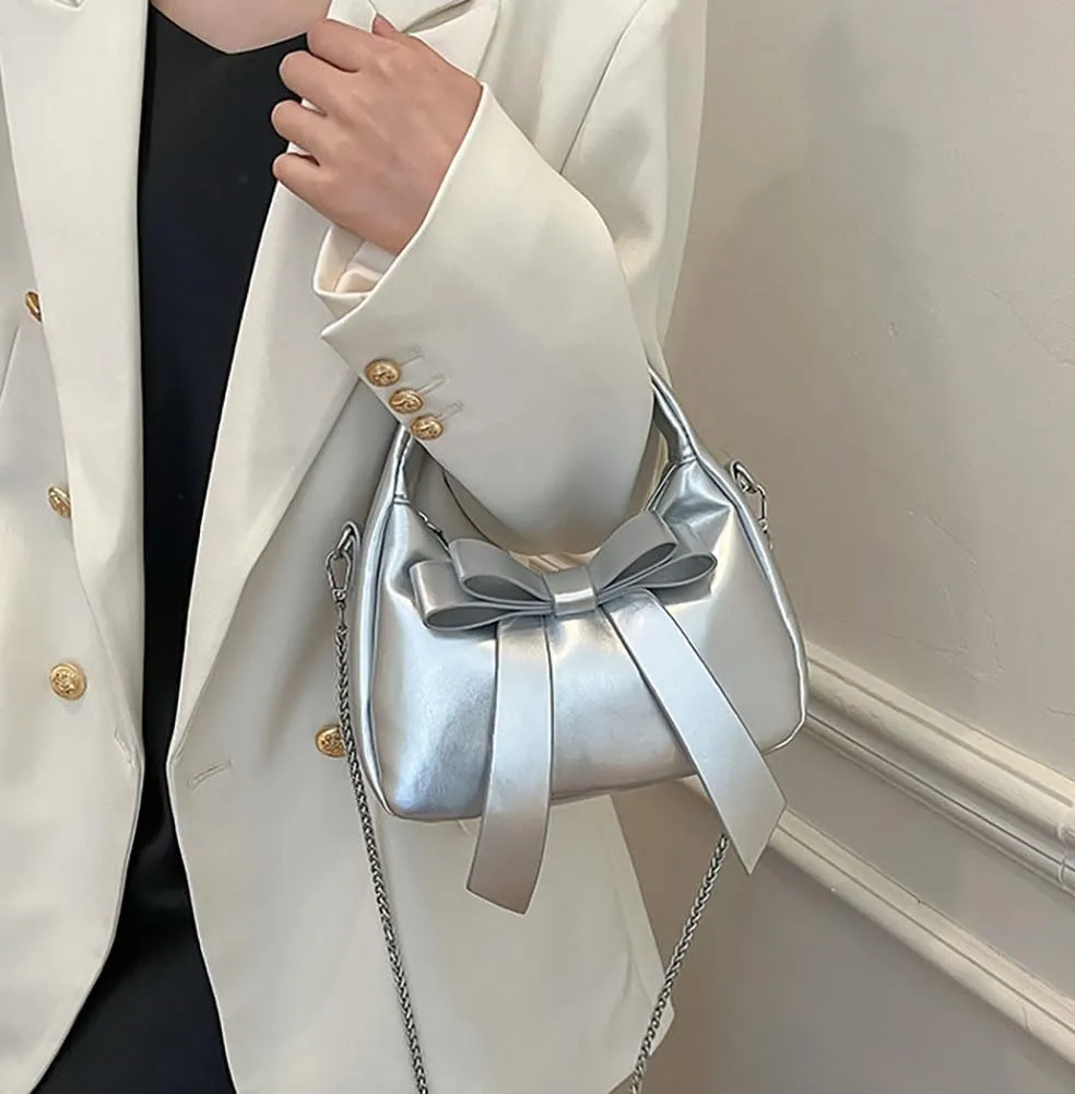 Trendy Clutch Bag Crossbody Purse For Women Commuter Handbag Womens Versatile Satchel Purse Sweet Travel Bags With Bow-tie