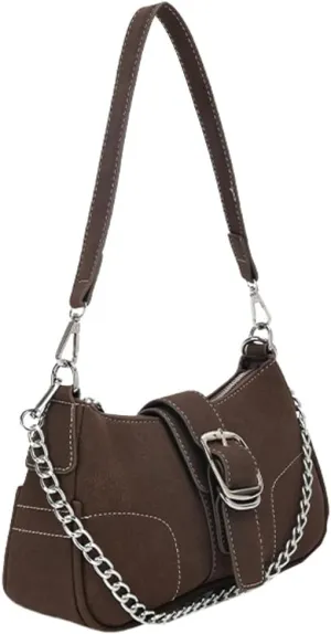 Trendy Shoulder Bag For Women Y2K Vegan Leather Handbag Casual Womens Versatile Satchel Purse Travel Work Bag 2025