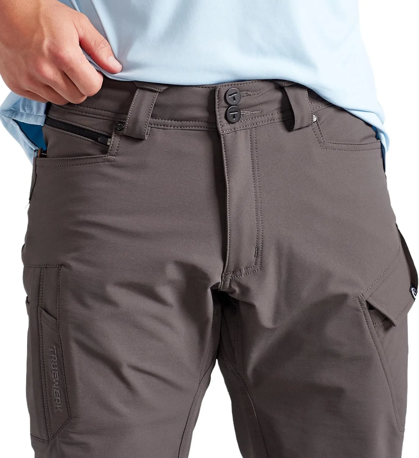 TRUEWERK Men's Work Pants - T2 WerkPant Technical Workwear, Water Resistant, Lightweight, Multi-Pocket with 4-Way Stretch