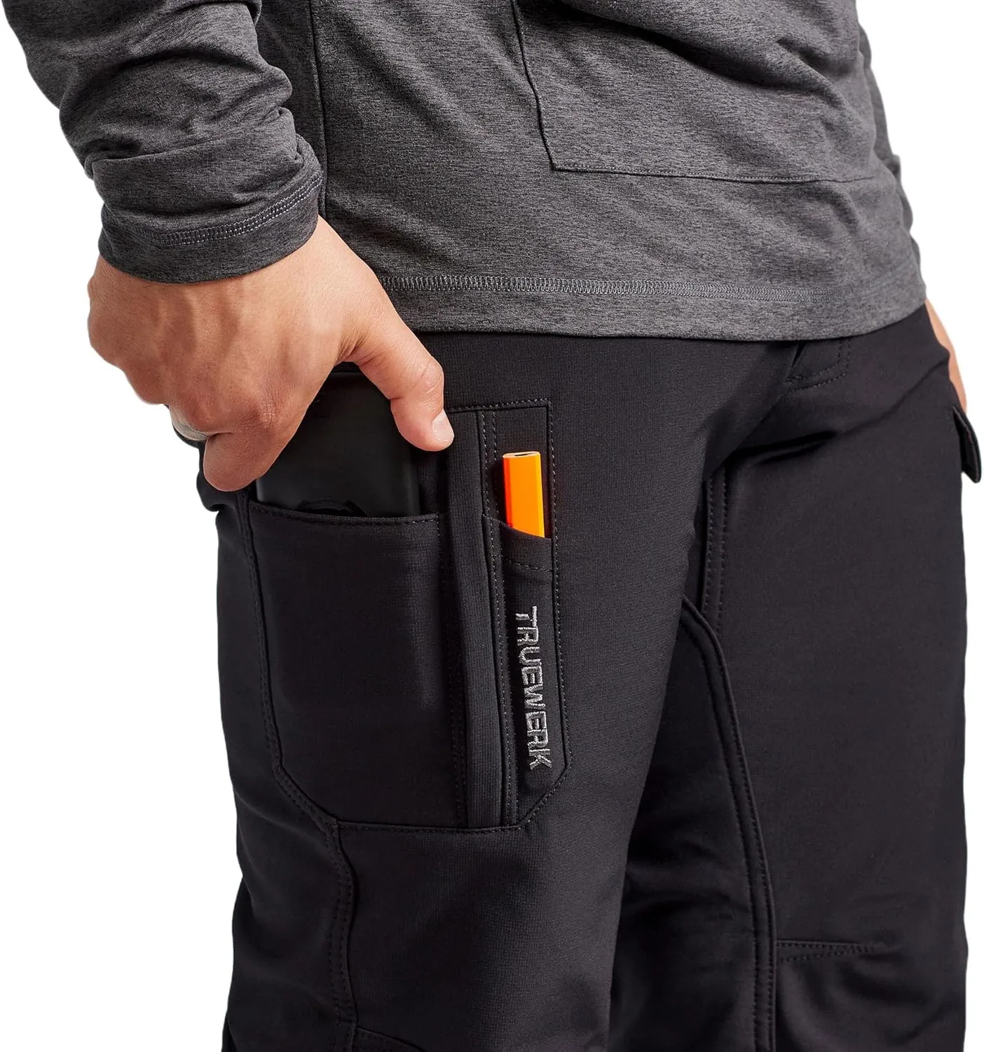 TRUEWERK T3 WerkPants for Men, Men's Utility Pants, Water Resistant, Insulated, Cargo Work Pants with 4-Way Stretch