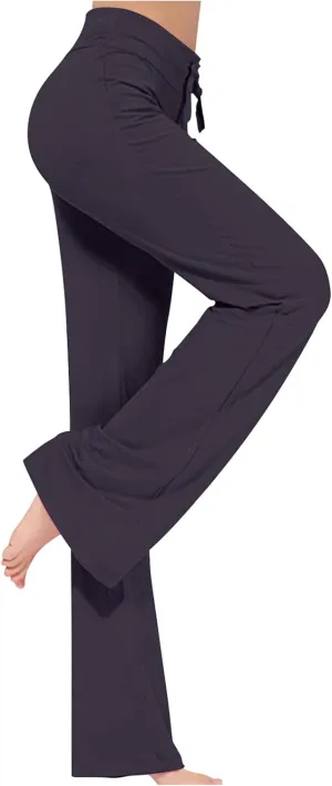 Uillui Wide Leg Pants for Women Casual Loose Yoga Sweatpants Comfy Palazzo Lounge Flowy Pant High Waist Capri Slacks Trouser